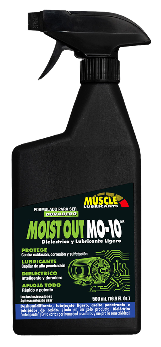 Botella de Moist Out MO-10, lubricante dieléctrico, 500 ml